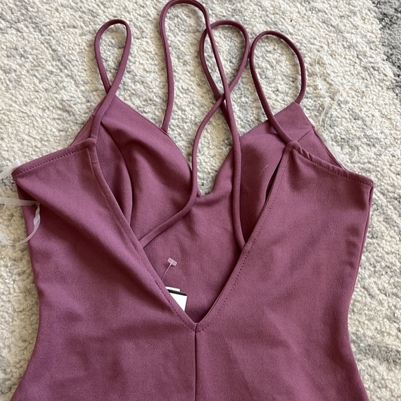 Mauve Strappy Bodycon Mini Dress - Picture 5 of 8